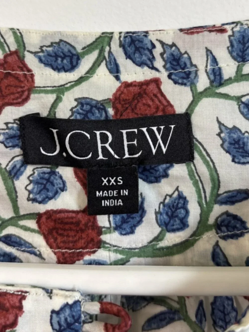 J. Crew Shirred Popover Top Rosewood Floral Tunic Blouse Womens XXS NWT